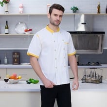 Uniforme de trabajo de calidad para Chef, ropa de manga larga para hombres, servicio de comida, chaqueta de cocina, B-6553 de Hotel 2024 - compra barato