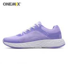 Onemix tênis feminino de corrida de malha respirável, calçado esportivo de corrida roxo para o ar livre... 2024 - compre barato