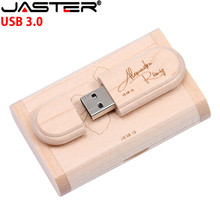 JASTER USB 3.0 high speed customer LOGO Wooden USB flash drive Maple wood + box pendrive 4GB 16GB 32GB 64gb memory stick gifts 2024 - buy cheap