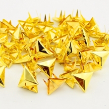 100pcs Fashion 15mm Gold Triangle Studs Punk Rock DIY Rivets Nailheads Rivets Accessories for Clothes Garment Spikes 2024 - buy cheap