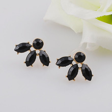 Nova moda feminina jóias estilo preto brincos feitos à mão strass doce cristal brincos para mulher menina 2024 - compre barato