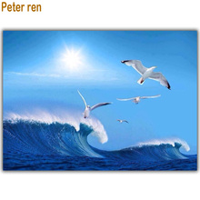 Peter ren Diy diamond painting cross stitch kit crafts The rising waves 3d square mosaic rhinestone full icon Diamond Embroidery 2024 - buy cheap