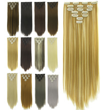 Gres Straight High Temperature Fiber Women 24inch 7pieces/set  Blonde Clip-in Full Head Long Synthetic Hair Extensions/Padding 2024 - buy cheap