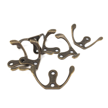 49*30*27MM Bronze Tone Vintage Style Wall Mounted Double Dual Hook Coat Clothes Hat Robe Hangers Garment Rack DIY 2024 - buy cheap