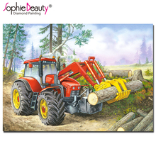 Sophie Beauty Diy diamond embroidery full rhinestones mosaic kit cross stitch Cartoon tractor diamond painting home decor C664 2024 - buy cheap