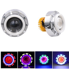 Motorcycle 12V -60V 30W Round Headlight Lens High Low Beam LED Projector Headlight For Electric Bicycle Angel Devil Eye Fog Lamp 2024 - buy cheap