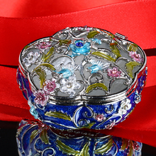 H & d 1.9 polegada antigo caixa de trinket vintage oco gravura flores articuladas caixa de jóias bejeweled caixa de presente colecionável para mulher 2024 - compre barato