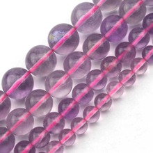 round purple fluorite beads natural stone beads DIY loose beads for jewelry making strand 15"  wholesale ! 2024 - buy cheap