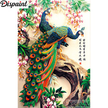 Dispaint Full Square/Round Drill 5D DIY Diamond Painting "Animal peacock" 3D Embroidery Cross Stitch Home Decor Gift A12041 2024 - buy cheap