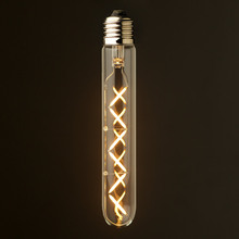 Винтажная Светодиодная лампа накаливания, T30 185 мм 3 Вт, трубчатая цигзагообразная лампа Эдисона, супертеплая, 2200K, с регулируемой яркостью 2024 - купить недорого