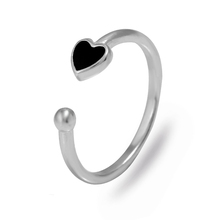 Anéis de prata esterlina para mulheres e homens, coração ajustável, anel aberto de noivado, anéis para casamento para meninas, presente, joia, 925 2024 - compre barato