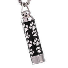 IJD8376 Dog/Cat Memorial Funeral Casket Paw Engraved Stainless Steel Cremation Urn Pendant Necklace for Ash Pet Ash Urn Jewelry 2024 - buy cheap