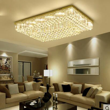 Crystal lamp living room lamp rectangular atmosphere home simple modern led ceiling lamp bedroom restaurant luxury lamps led 2024 - buy cheap