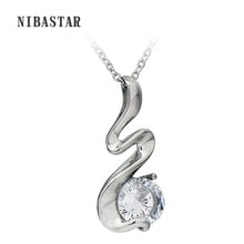 Women Jewelry Classic Stainless steel Crystal Necklace Austrian Cubic Zirconia Pendant Necklaces Wholesale 2024 - buy cheap