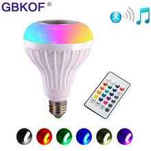 GBKOF E27 Wireless Bluetooth Speaker+12W RGB Bulb LED Lamp 110V 220V Smart Led Light Music Player Audio with Remote Controller 2024 - buy cheap
