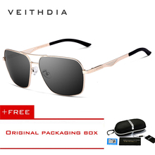 Veithdia nova lente hd de aço inoxidável polarizada óculos de sol masculinos quadrados vintage óculos masculinos acessórios para homem 2459 2024 - compre barato