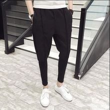 2016 New Men's clothing Summer casual thin casual harem pants teenage hiphop black skinny tapered pants trousers singer costumes 2024 - buy cheap