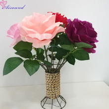 Aisound Artificial Silk Rose Flowers Stem Really DIY Flower Craft for Wedding & Home Decoration Fake Floral Arrangement 5pcs/set 2024 - buy cheap