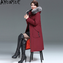 AYUNSUE Womens Down Jacket Korean Winter Coat Women Hooded Plus Size Real Fox Fur Collar Long Jackets Chaqueta Mujer KJ884 2024 - buy cheap