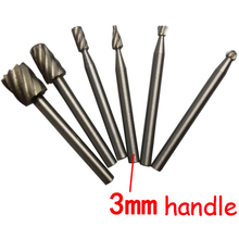 6 unids/set grueso-diente-Corte Rotary archivos 3mm mango de herramientas para trabajar la madera DIY de cortador de grabado 2024 - compra barato