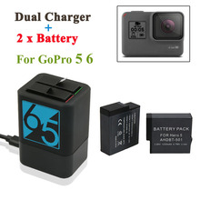 2Pcs 1220mah Rechargeable Battery +Hero5 6 7 Dual Battery Charger For GoPro Hero 7 GoPro 5 Black Sport Camera 2018 Accessories 2024 - buy cheap