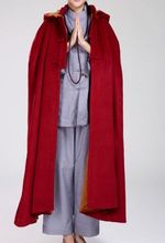 unisex high-grade Winter warm meditation cloak wool cape Lay zen buddhist abbot monks suits martial arts gown Tibetan red 2024 - buy cheap