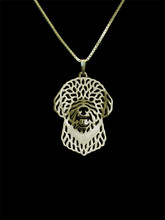 Pingente de cão de água português, colar feminino prateado dourado 2024 - compre barato