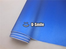 Vinilo de aluminio cepillado azul de la mejor calidad, etiqueta adhesiva, lámina de película de expulsión de aire, tamaño: 1,52x3 0 M/rollo 2024 - compra barato