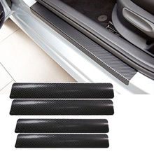 4 Pieces Universal Car Accessories Door Sill Scuff Welcome Pedal Threshold 3D Carbon Fiber Stickers Protector 2024 - buy cheap