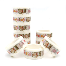 Washi Tape de 7m x 20mm, cinta adhesiva creativa kawaii con huellas de gato y papel japonés, bricolaje, cinta adhesiva decorativa de dibujos animados 2024 - compra barato
