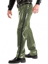 06MM Thickness Latex Jeans Rubber Latex Mens Uniform Outfit Long Trousers With Belt 2024 - buy cheap