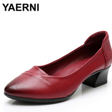 YAERNI-zapatos de tacón medio supersuaves y flexibles para mujer, calzado de primavera, cómodos, talla 35-41, 2019 2024 - compra barato