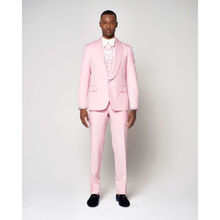 Tpsaade blazer masculino de noivo, jaqueta rosa claro, slim fit, 2 peças (blazer + calça), ternos para casamento, festas de formatura 2024 - compre barato