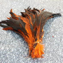 ¡Venta al por mayor! 50 unids/lote natural naranja hermosas plumas de gallo 30-35 cm 12-14 pulgadas 2024 - compra barato