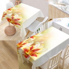Custom Orchid Table Cover Rectangular Home Protection Decoration Elegant Wedding Waterproof Oilproof Tablecloth 2024 - buy cheap