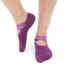 1pair Backless Silicone Anti Slip Sport Yoga Socks Women Bandage Ballet Gym Fitness Cotton Socks Dance Sock Slippers 4 Color 2024 - buy cheap