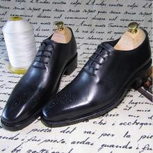 Cow leather Goodyear Shoes for men Flats lace up Genuine leather Breathable Lace up Business Shoes Custom made Wedding Shoes 2024 - buy cheap