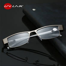 UVLAIK Men Business Reading Glasses Fashion Rectangle Prescription Eyeglasses Hyperopia Presbyopia +1.0 +1.5 +2.0 +2.5 +3.0 +3.5 2024 - buy cheap