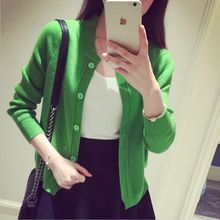 2016 New Spring Wholesale Short Thin Knit Cardigan Korean Style Slim Single Breasted Lady's Sweater(not Include Skirt) 2024 - buy cheap