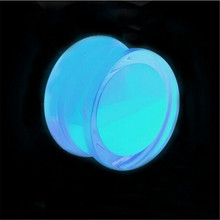 2 pçs/lote Calibre Ear Taper Glow In The Dark Acrílico Transparente Expansão Do Túnel Carne Piercing Jóias Plugue de Orelha Alongamento Kits 2024 - compre barato