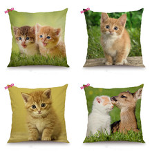 XUNYU Cat Cushion Cover 45x45cm Animal Pillow Case Linen Pillowcase Home Decorative Throw Pillow Cover for Sofa BT013 2024 - buy cheap