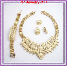 Gold Color Clear Rhinestone Crystal Wedding Bridal Jewelry Set 2024 - купить недорого