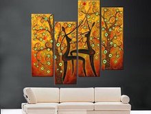 hand-painted  oil wall art Gold native beauty dance decoration Abstract Landscape Framed oil painting on canvas 5pcs/set mixorde 2024 - buy cheap