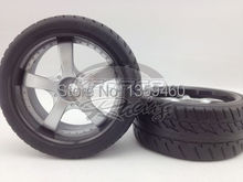 Neumático con borde de rueda W5S2S (pintura plateada), neumático de compensación de 4mm, prepegado, 4 Uds., compatible con neumático 1/10 para turismo 1/10 2024 - compra barato