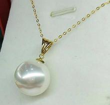 Envío Gratis> Joyería noble natural del sur del Mar redondo 11-12mm perla colgante collar 18k 2024 - compra barato