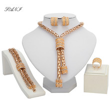 Fani-Conjunto de joyería nigeriana para mujer, exquisito Conjunto de joyas de oro de Dubái, accesorios de boda, declaración de venta al por mayor, 2018 2024 - compra barato