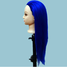 Free Shipping Fashionable Blue Color Training Head With Hair Mannequin Head On Sale 2024 - buy cheap