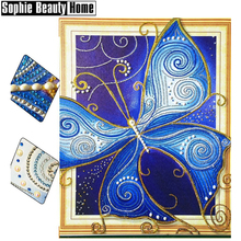 Mosaico de diamantes de forma especial, pintura de diamantes 5D, punto de cruz, bordado de mariposa con diamantes, 40x50cm, LP006 2024 - compra barato