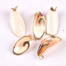 cuted Spiral Shell Gold Plated for earring DIY handmade charms pendant SeaShells Home decoration 5pcs TRS0272 2024 - buy cheap