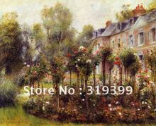Pintura al óleo de Pierre Auguste Renoir hecha a mano, lienzo de lino, reproducción en el jardín de rosas en la guerra, Envío Gratis por DHL, 100% 2024 - compra barato